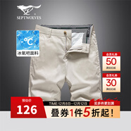 七匹狼休閑短褲男直筒修身夏季男士五分褲易打理商務(wù)休閑百搭男裝褲子男 801(米白)-4903款 32