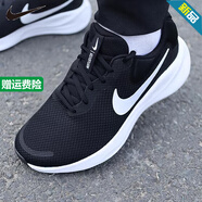 耐克（NIKE）男鞋2025新款冬季運動(dòng)鞋REVOLUTION 6 緩震跑步鞋赤足休閑鞋 革命七FB8501-002黑色白 44.5
