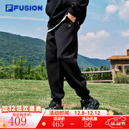 FILA FUSION斐樂(lè )潮牌針織長(cháng)褲男2025冬季新款時(shí)尚休閑寬松收口褲褲子 正黑色-BK L 175/84A/L