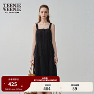 Teenie Weenie女裝夏季法式蕾絲花邊優(yōu)雅氣質(zhì)吊帶連衣裙公主裙 黑色 XS