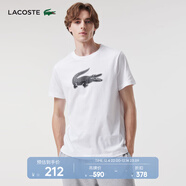 LACOSTE法國鱷魚(yú)男裝經(jīng)典圖案簡(jiǎn)約休閑百搭運動(dòng)短袖T恤|TH2042 AU8/白色 均碼 7 185