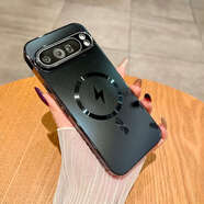 ZWNPC谷歌Pixel 10/9pro xl手機殼電鍍磁吸簡(jiǎn)約商務(wù)個(gè)性創(chuàng  )意防摔Pixel 9A/8A/7A/6A保護套男女款潮 磁吸閃電圈電鍍系列JIN牛牛-黑色 谷歌Pixel 6 Pro