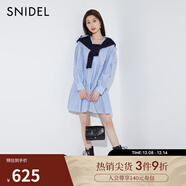 SNIDEL春夏甜美百搭V領(lǐng)褶皺寬松襯衫連衣裙SWFO241303 直條 M （1）