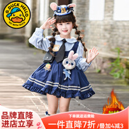 G.duck朱迪兔子警官衣服洛麗塔公主裙兒童連衣裙春秋季卡通女孩cos演出 加絨裙子 130 （建議身高120cm 8-9歲）cm