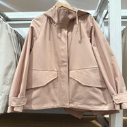 日單秋季新款時(shí)尚A字夾克女防風(fēng)防水連帽沖鋒衣外套474177479229 桃紅色 S