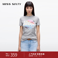 MISS SIXTY【安心品質(zhì)】2025春季新款短袖T恤女圓領(lǐng)印花時(shí)尚百搭 花灰 XS