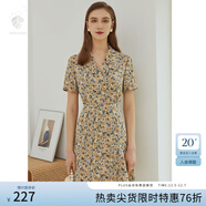 范思藍恩正式氣質(zhì)通勤連衣裙女夏季收腰顯瘦面試西裝裙 油畫(huà)黃 M
