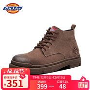 Dickies高幫男靴厚底馬丁鞋男士靴子潮男女靴情侶鞋 棕色 40 