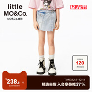little MO&Co.little moco童裝25夏裝新款女童純棉裙褲牛仔短褲子甜酷百搭 牛仔淺藍色 110 110/53