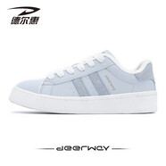 德?tīng)柣菁咏q板鞋女鞋2025秋冬季新款藍色二棉鞋百搭chic鞋子小白鞋 藍色 加絨 37