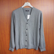 佐丹奴（Giordano）新款休閑高級針織衫男士秋季棉V領(lǐng)單排扣百搭開(kāi)衫針織毛線(xiàn)外套男 灰色 灰色 L