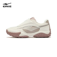 鴻星爾克（ERKE）女士運動(dòng)鞋秋冬新款潮流百搭德訓鞋軟底舒適耐磨一腳蹬休閑鞋 微晶白/珍珠奶茶 39