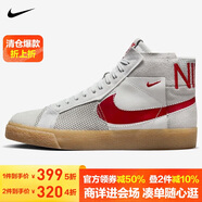 耐克NIKE男子休閑鞋ZOOM BLAZER新年紅運動(dòng)鞋FD5113-100 灰棕/紅40