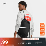 耐克訓練健身包冬季實(shí)用輕便收納拉鏈口袋拼接網(wǎng)眼NIKE DM3978 010黑/黑/(白) 均碼