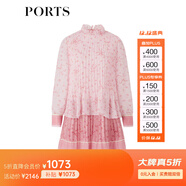 PORTS寶姿女裝春夏新品長(cháng)袖短連衣裙SM8D070MPP064 粉色印花 XS (2)
