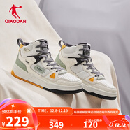 喬丹QIAODAN【風(fēng)向】板鞋女高幫皮革運動(dòng)鞋潮流休閑鞋 古瓷白樺木色（加絨版） 38