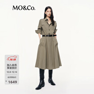 MO&Co.【C+系列】連衣裙2025秋新品洗水全棉工裝裙附腰帶MBE3DRS007 橄欖綠色 S /160