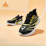 匹克（PEAK）兒童跑步鞋男童秋冬新款跳繩鞋旋鈕扣輕便減震回彈運動(dòng)鞋 黑色/熒光綠 40
