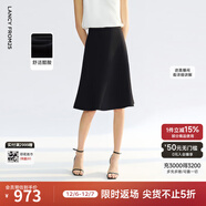 朗姿醋酸氣質(zhì)高級感黑色魚(yú)尾裙a字短裙2025年夏季新款獨特半身裙 黑色 XL