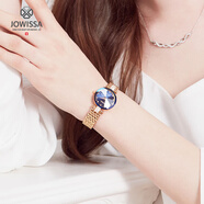 左微沙（JOWISSA）瑞士原裝輕奢石英表女時(shí)尚優(yōu)雅玫瑰金防水女士手表新年禮物送女友 靜謐藍J5.632.S