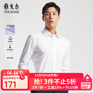 雅戈爾（YOUNGOR）長(cháng)袖襯衫男免燙襯衫棉滌混紡免熨定型舒適透氣 GLVP19001BBA白色 37