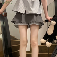 芙倍可甜美小個(gè)子顯瘦jk制服清純學(xué)院風(fēng)套裝百搭條紋襯衫拼接短裙女 【單件】半身裙  M 建議91-105斤