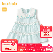 巴拉巴拉寶寶連衣裙嬰兒裙子兒童公主裙女童夏裝甜美氣質(zhì)清爽時(shí)尚 粉藍80086 73