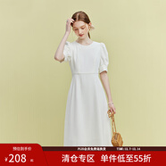 范思藍恩23FS12591法式優(yōu)雅氣質(zhì)連衣裙女夏季后背蝴蝶結鏤空裙子 熒光白 S