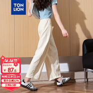 唐獅（TonLion）2025夏女寬松休閑凈色云朵九分褲