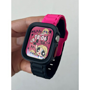 詩(shī)迦努【新品】適合Apple Apple Watch Watch S10夏季簡(jiǎn)易硅膠iWatch表殼7/8代S9表帶Se 玫紅+黑-工字硅膠【黑直邊殼】 44mm表盤(pán)【4_5_6_SE】