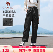 駱駝（CAMEL）休閑戶(hù)外登山褲女防潑水直筒工裝褲 J24CA6L6646 幻影黑 XL