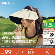 蕉下（beneunder）遮陽(yáng)帽子防曬帽女防紫外線(xiàn)太陽(yáng)帽貝殼空頂帽便攜BM561白