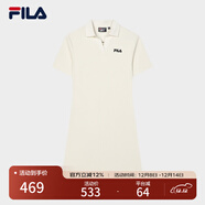 FILA 斐樂(lè )官方女子針織連衣裙時(shí)尚修身POLO領(lǐng)短袖裙子 茭白-IV M (165) 84A