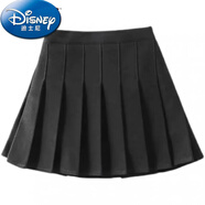 迪士尼（Disney）女童百褶裙韓版女孩百搭可愛(ài)公主裙夏季半身裙JK制服裙中大童短裙 黑色[松緊腰+安全褲] 110 cm