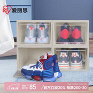 愛(ài)麗思（IRIS）塑料鞋盒透明大號AJ球鞋鞋柜防塵防潮鞋架可疊加鞋子收納盒 4個(gè)裝