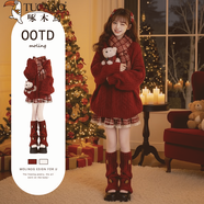 啄木鳥(niǎo)新年戰衣富家千金miu系穿搭套裝裙本命紅色毛衣連衣裙子女26新款 紅色毛衣+紅格裙【巨好看的五件套/2025超火秋 M