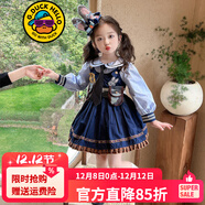 G.DUCKKIDS兒童兔子警官衣服女童瘋狂朱迪cos連衣裙動(dòng)物城洛麗塔女孩公主裙 朱迪娃娃領(lǐng)連衣裙 150 (建議身高140cm 12-13歲)cm