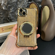 懷膜適用蘋(píng)果16Plus輕奢流光閃卡電鍍防摔高級感細閃鏡頭支架氣囊殼 四角氣囊【金色流光】+閃粉鏡子 蘋(píng)果16Plus