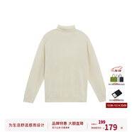 BODYDREAM含羊毛中性風(fēng)高領(lǐng)毛衣男冬季貼身打底毛線(xiàn)衣黑色針織衫 白色 XL