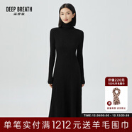 深呼吸DEEP BREATH 3D天衣無(wú)縫羊毛針織連衣裙A500278 A500283 A500285 黑-長(cháng)袖 高領(lǐng) M (3碼)