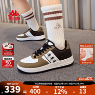 KAPPA卡帕背靠背女鞋冬季厚底小白鞋子女板鞋新款情侶鞋百搭休閑運動(dòng)鞋 黑色/棕色/經(jīng)典白 36