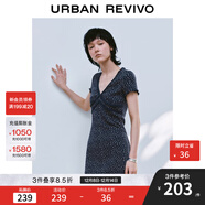 UR2025春季新款女度假風(fēng)碎花拼接蕾絲超短款連衣裙UYL750019 藏青 (領(lǐng)口偏低) M