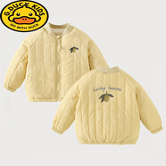 G.duck兒童棉服男女外套秋冬季校服神器寶寶羽絨棉加絨棉襖上衣內膽衣服 黃色檸檬 90 cm