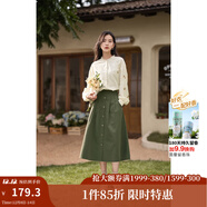 茵曼（INMAN）襯衣女士2025年春秋新款女裝高級感洋氣立領(lǐng)繡花邊新疆棉襯衫 淺杏色 S