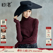 日著(zhù)酷酷風(fēng)格女裝秋季新款 打底顯瘦高領(lǐng)長(cháng)袖針織衫套頭毛衣女 露莓紅 L