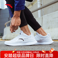 安踏（ANTA）男鞋運動(dòng)鞋夏季輕便防滑皮面跑步鞋男士跑鞋休閑鞋 (網(wǎng)面)安踏白/黑-1 40