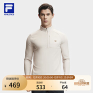 FILA 斐樂(lè )官方【黃景瑜同款】男裝針織衫戶(hù)外運動(dòng)立領(lǐng)長(cháng)袖T恤 莊園灰-GY 2XL (185) 104A