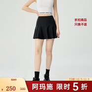 阿瑪施（AMASS）女裝2025新品高腰瑜伽戶(hù)外運動(dòng)休閑A字半身短裙520024 黑色 XL (5碼)