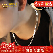 中國黃金古巴銀項鏈男士馬鞭鏈鎖骨鏈男銀飾新年情人節禮物男友老公生日 古巴項鏈男款-50cm約17.6克【京速達】