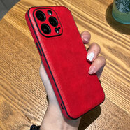 DUTRIEUX牛皮17pro適用16pro蘋(píng)果14promax手機殼新款iphone1315真皮軟殼12 紅色 iPhone 17 Pro Max